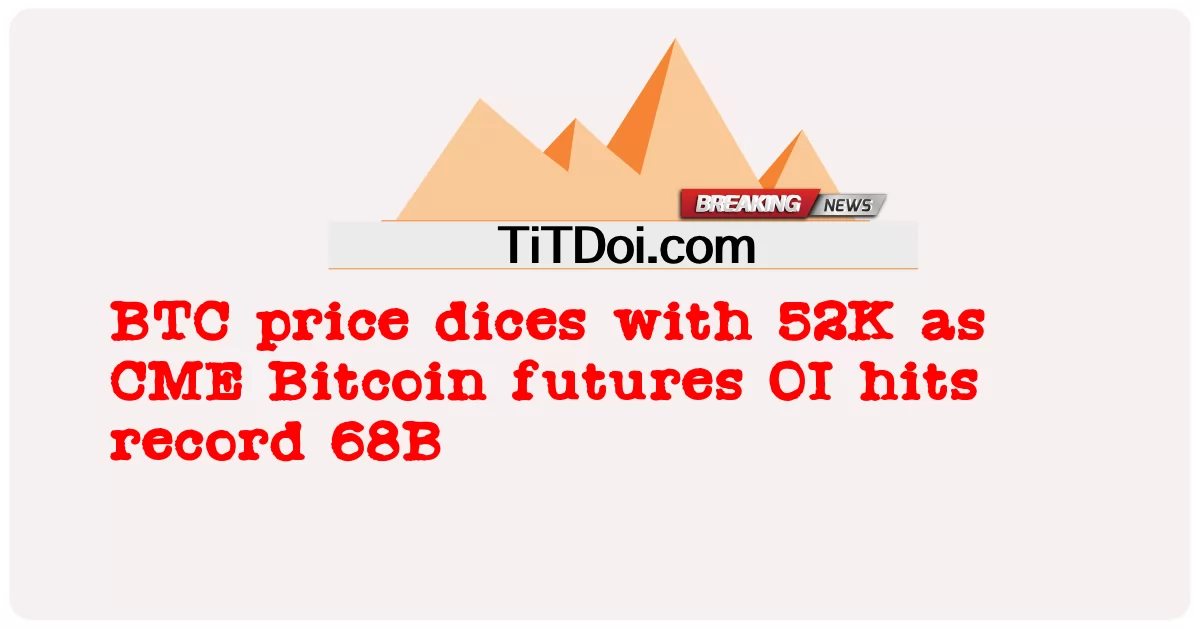 BTC price dices with 52K as CME Bitcoin futures OI វាយកំណត់ត្រា 68B -  BTC price dices with 52K as CME Bitcoin futures OI hits record 68B