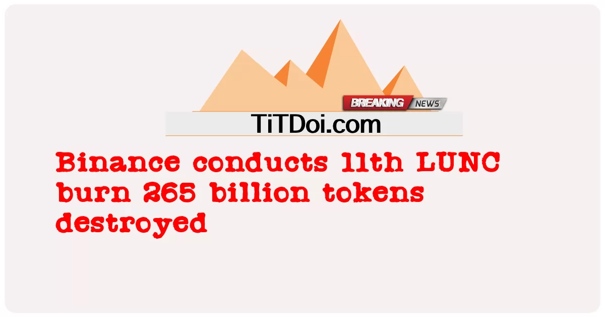 बिनेंस ने 11 वां एलयूएनसी बर्न आयोजित किया, 265 बिलियन टोकन नष्ट हो गए -  Binance conducts 11th LUNC burn 265 billion tokens destroyed