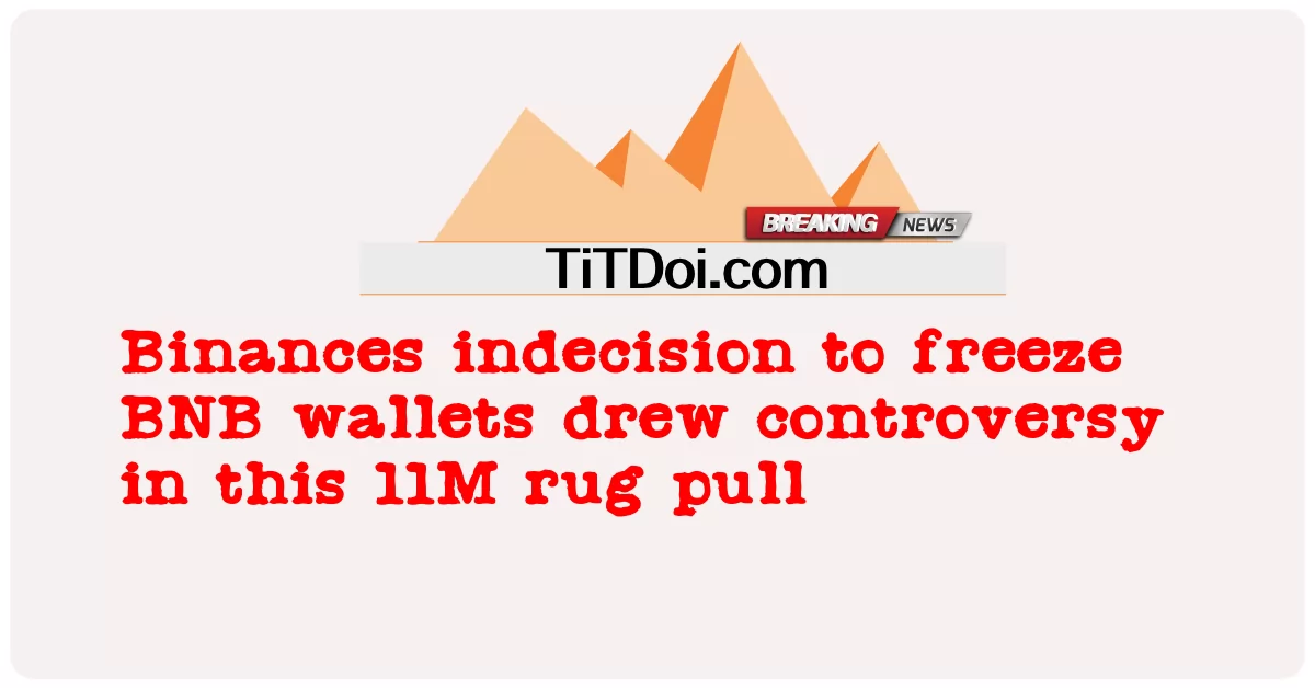 ភាព មិន សម រម្យ របស់ Binances ក្នុង ការ កក កាបូប BNB បាន ទាក់ ទាញ ភាព ចម្រូងចម្រាស នៅ ក្នុង ការ ទាញ កាំជ្រួច 11M នេះ ។ -  Binances indecision to freeze BNB wallets drew controversy in this 11M rug pull