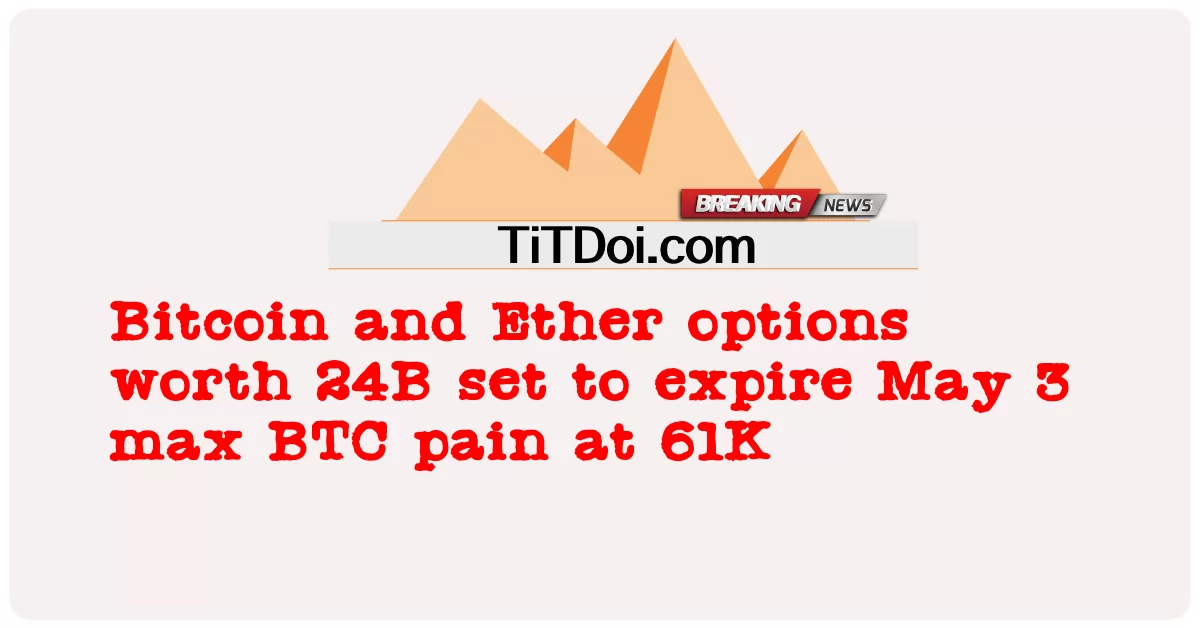  Bitcoin and Ether options worth 24B set to expire May 3 max BTC pain at 61K