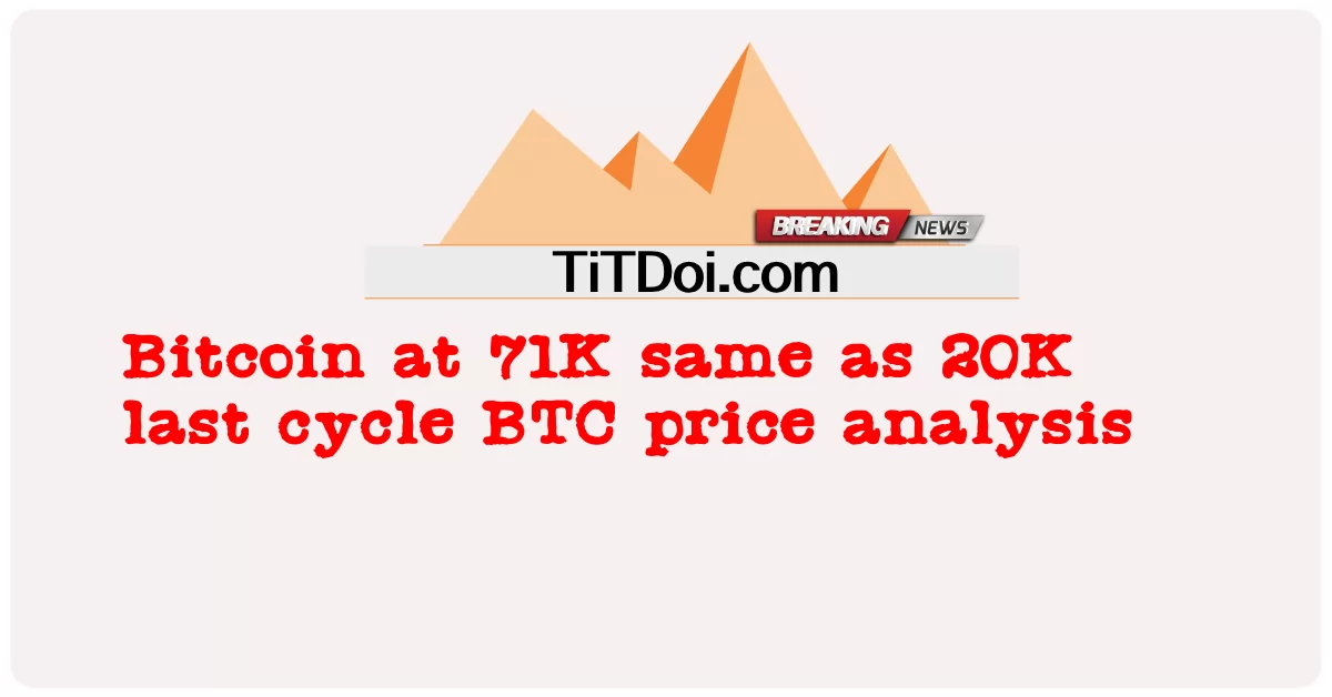 71K पर बिटकॉइन 20K अंतिम चक्र BTC मूल्य विश्लेषण के समान है -  Bitcoin at 71K same as 20K last cycle BTC price analysis