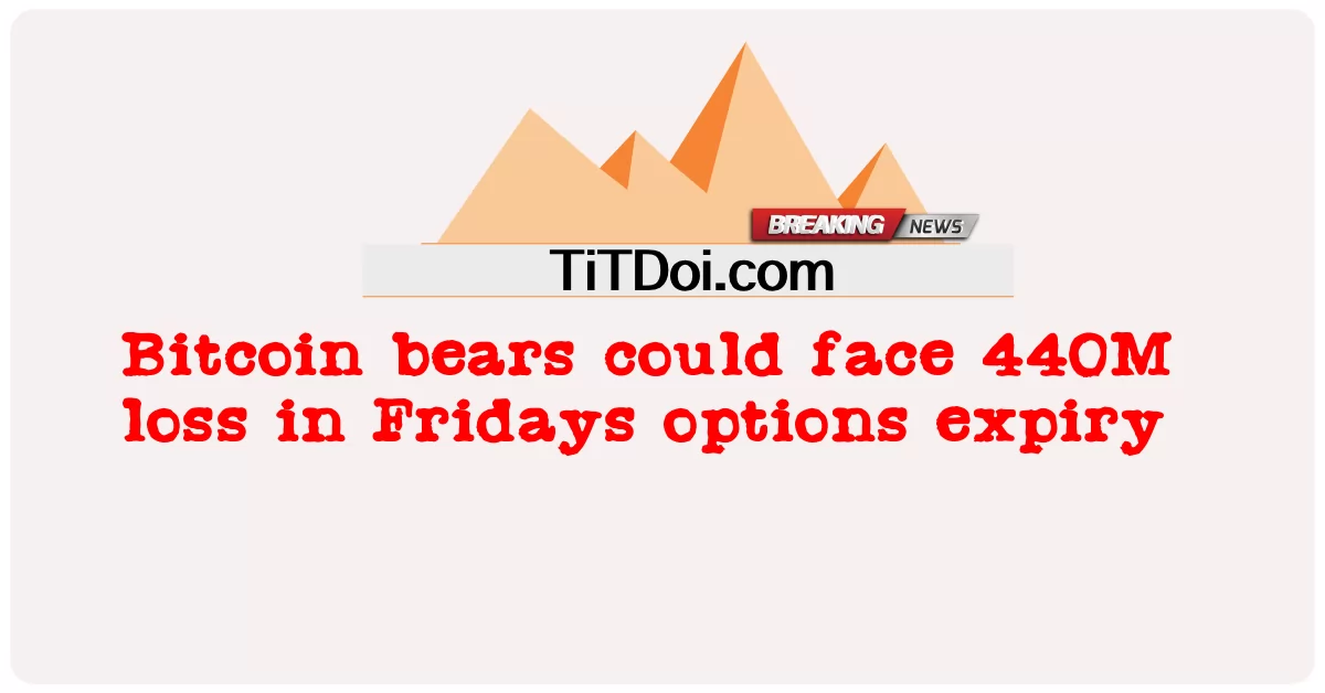 शुक्रवार के विकल्प समाप्ति में बिटकॉइन भालू को 440M नुकसान का सामना करना पड़ सकता है -  Bitcoin bears could face 440M loss in Fridays options expiry