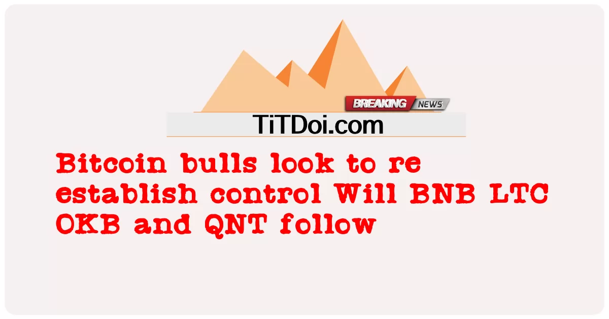 بٹ کوائن بلز دوبارہ کنٹرول قائم کرنے کی کوشش کر رہے ہیں بی این بی ایل ٹی سی او کے بی اور کیو این ٹی کی پیروی کریں گے -  Bitcoin bulls look to re establish control Will BNB LTC OKB and QNT follow