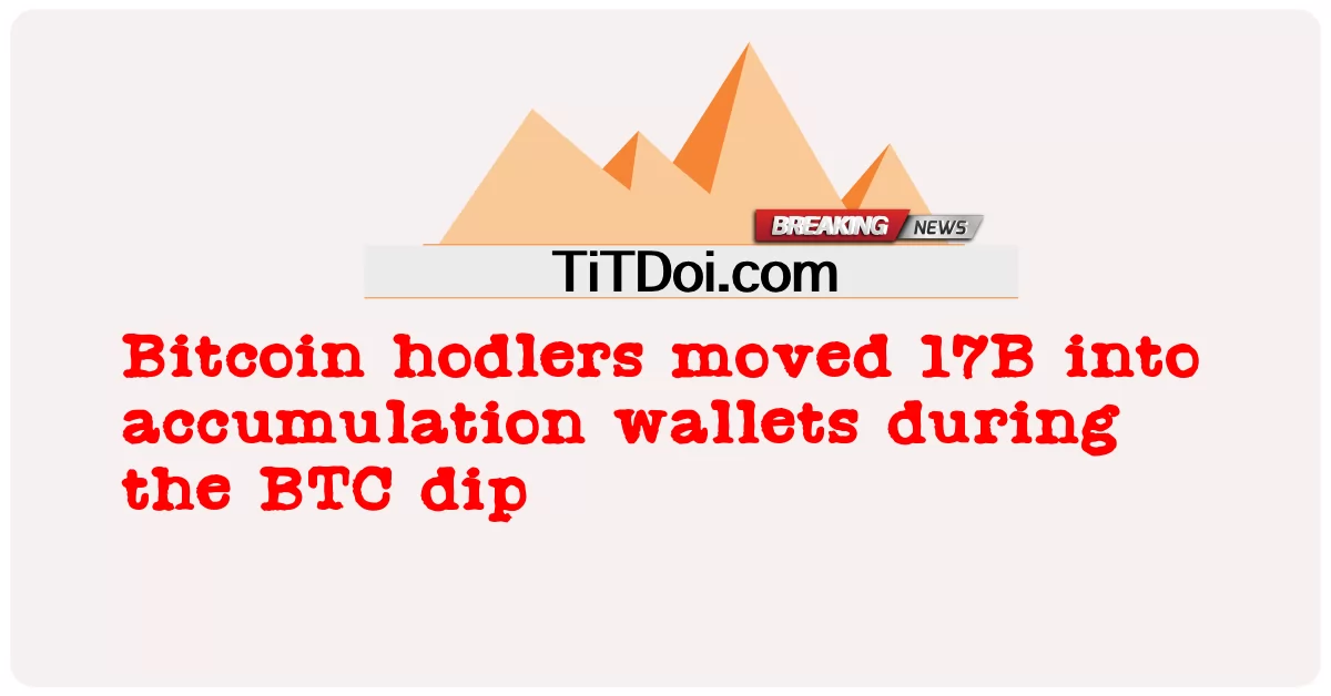 Bitcoin hodlers သည် ဘီတီစီ ရေနစ်ချိန် အတွင်း စုဆောင်း ထား သော ပိုက်ဆံအိတ် များ ထဲ သို့ ၁၇ ဘီ ကို ရွှေ့ ပြောင်း ခဲ့ သည် -  Bitcoin hodlers moved 17B into accumulation wallets during the BTC dip