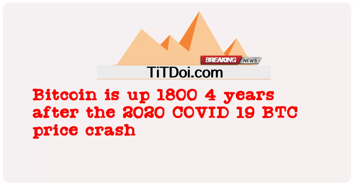 Bitcoin sobe 1800 4 anos após a queda do preço do BTC COVID 19 de 2020 -  Bitcoin is up 1800 4 years after the 2020 COVID 19 BTC price crash