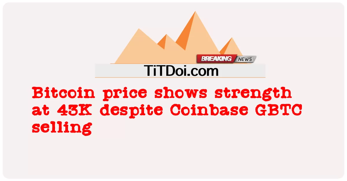 비트코인 가격은 코인베이스 GBTC 매도에도 불구하고 43K에서 강세를 보였다. -  Bitcoin price shows strength at 43K despite Coinbase GBTC selling