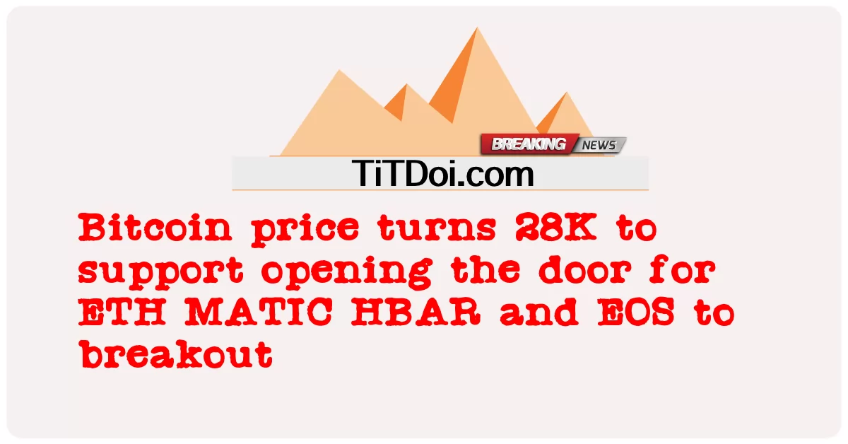Preço do Bitcoin gira em 28K para apoiar a abertura da porta para o ETH MATIC HBAR e EOS irromperem -  Bitcoin price turns 28K to support opening the door for ETH MATIC HBAR and EOS to breakout