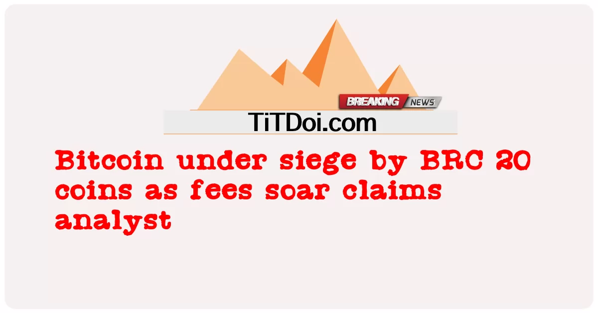 手数料が高騰するにつれてBRC20コインに包囲されているビットコイン請求アナリスト -  Bitcoin under siege by BRC 20 coins as fees soar claims analyst