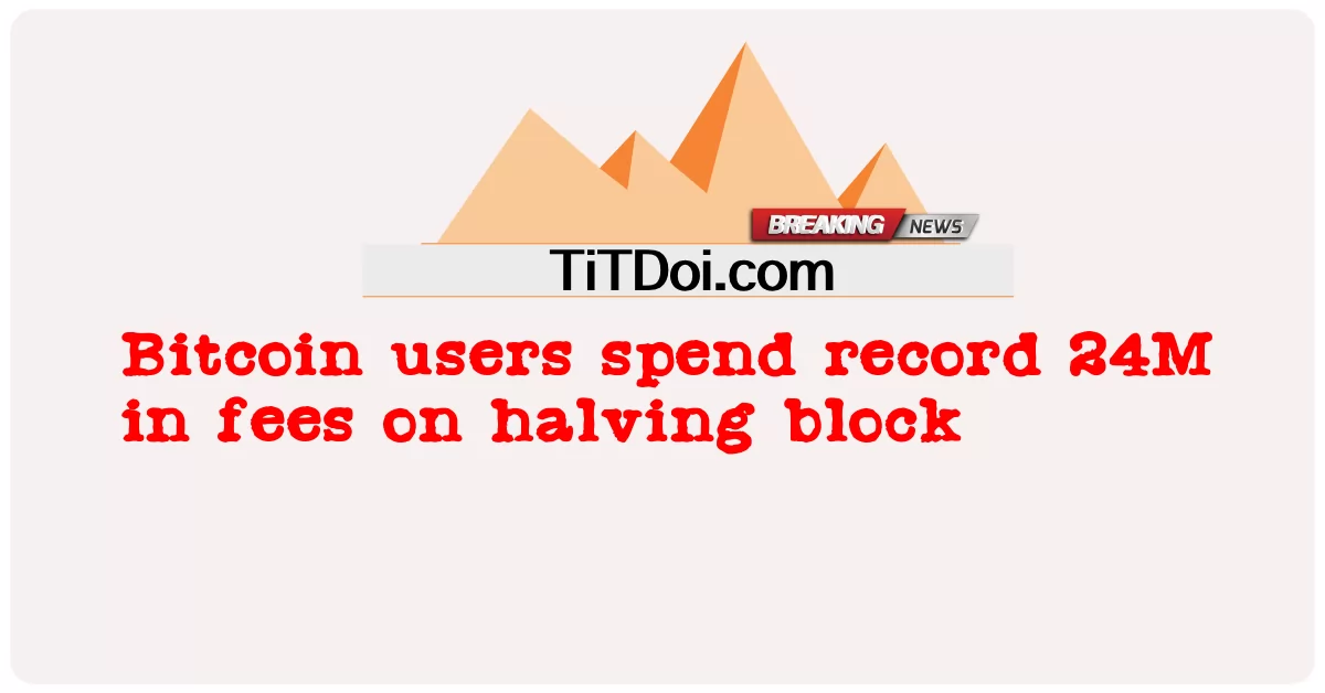 Użytkownicy Bitcoina wydają rekordowe 24 mln opłat na halving block -  Bitcoin users spend record 24M in fees on halving block
