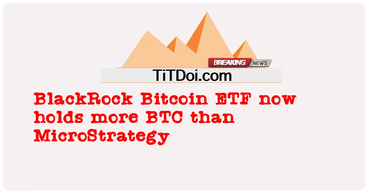 بلیک راک بٹ کوائن ای ٹی ایف اب مائیکرو اسٹریٹجی سے زیادہ بی ٹی سی رکھتا ہے -  BlackRock Bitcoin ETF now holds more BTC than MicroStrategy