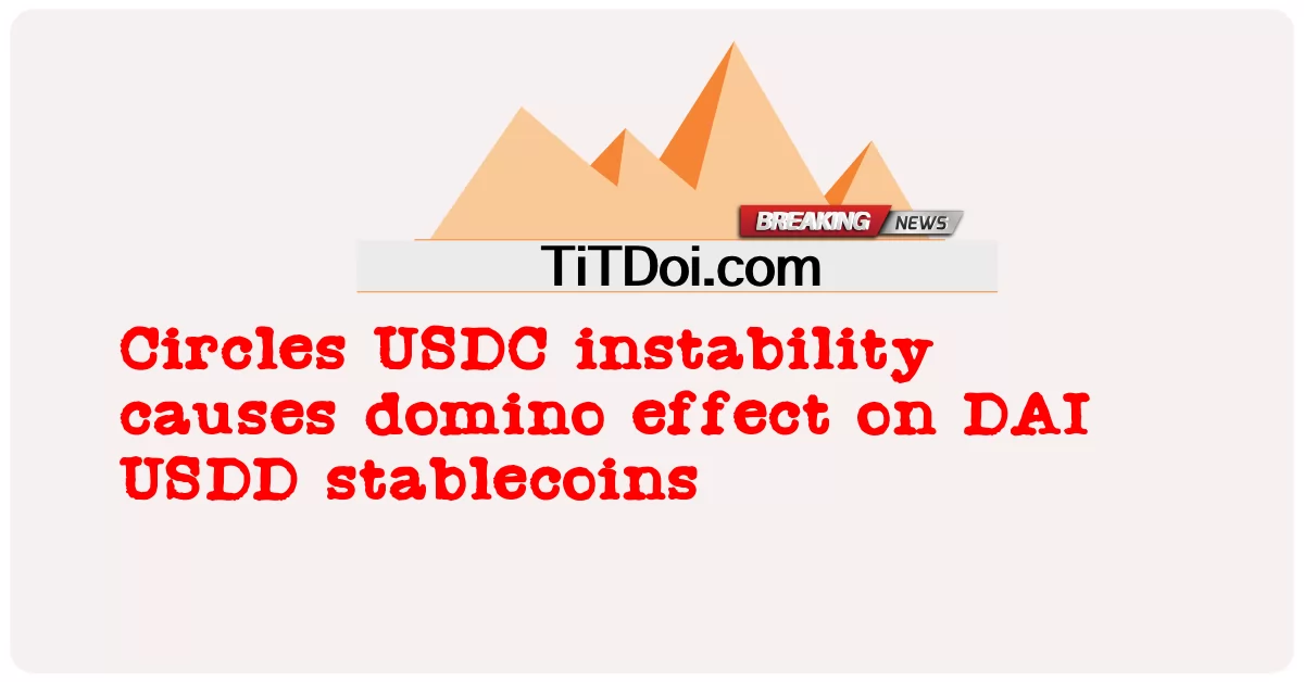 A instabilidade do USDC dos círculos causa efeito dominó nas stablecoins DAI USDD -  Circles USDC instability causes domino effect on DAI USDD stablecoins