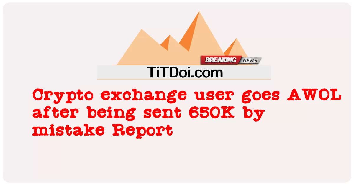 د کریپټو تبادلې کارونکی د غلطۍ له لارې 650K لیږلو وروسته AWOL ته ځی راپور -  Crypto exchange user goes AWOL after being sent 650K by mistake Report