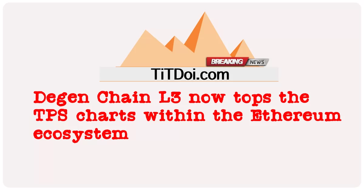 ตอนนี้ Degen Chain L3 อยู่ในอันดับต้น ๆ ของแผนภูมิ TPS ภายในระบบนิเวศ Ethereum -  Degen Chain L3 now tops the TPS charts within the Ethereum ecosystem