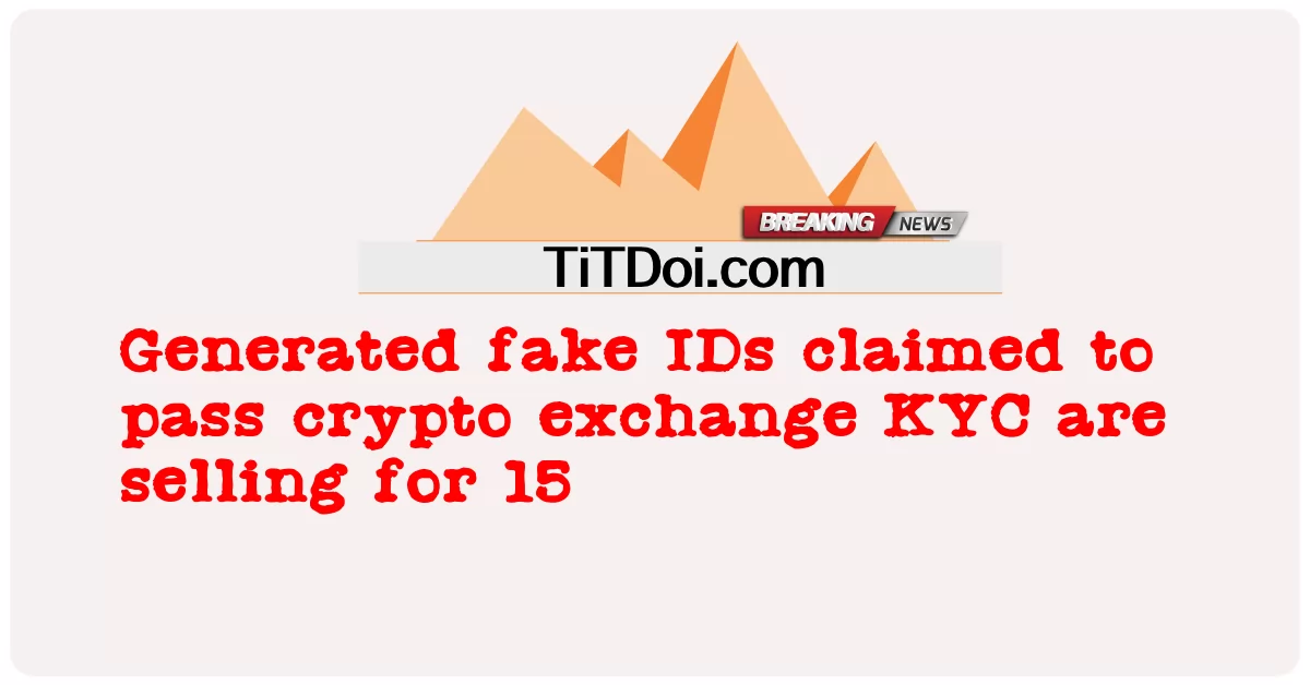 声称通过加密货币交易所 KYC 的生成假身份证售价为 15 -  Generated fake IDs claimed to pass crypto exchange KYC are selling for 15