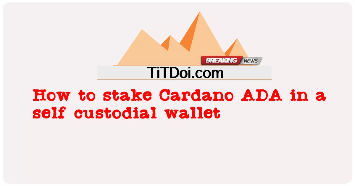 Paano i-stake ang Cardano ADA sa isang self custodial wallet -  How to stake Cardano ADA in a self custodial wallet