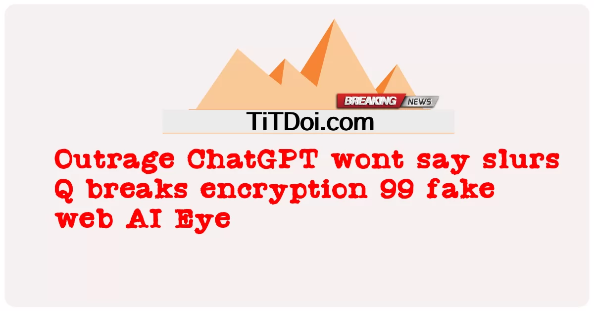 កំហឹង ChatGPT wont និយាយ ថា slurs Q បំបែក ការ អ៊ិនគ្រីប 99 បណ្ដាញ ក្លែងក្លាយ AI Eye -  Outrage ChatGPT wont say slurs Q breaks encryption 99 fake web AI Eye