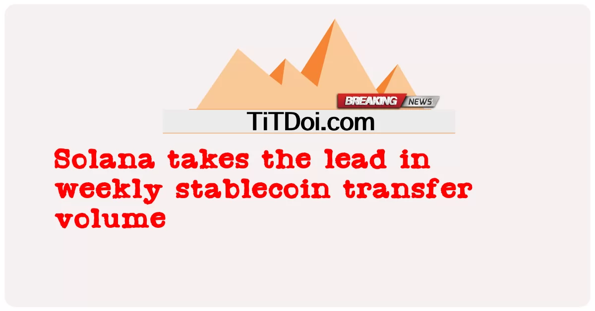 Solana เป็นผู้นําในปริมาณการโอน Stablecoin รายสัปดาห์ -  Solana takes the lead in weekly stablecoin transfer volume