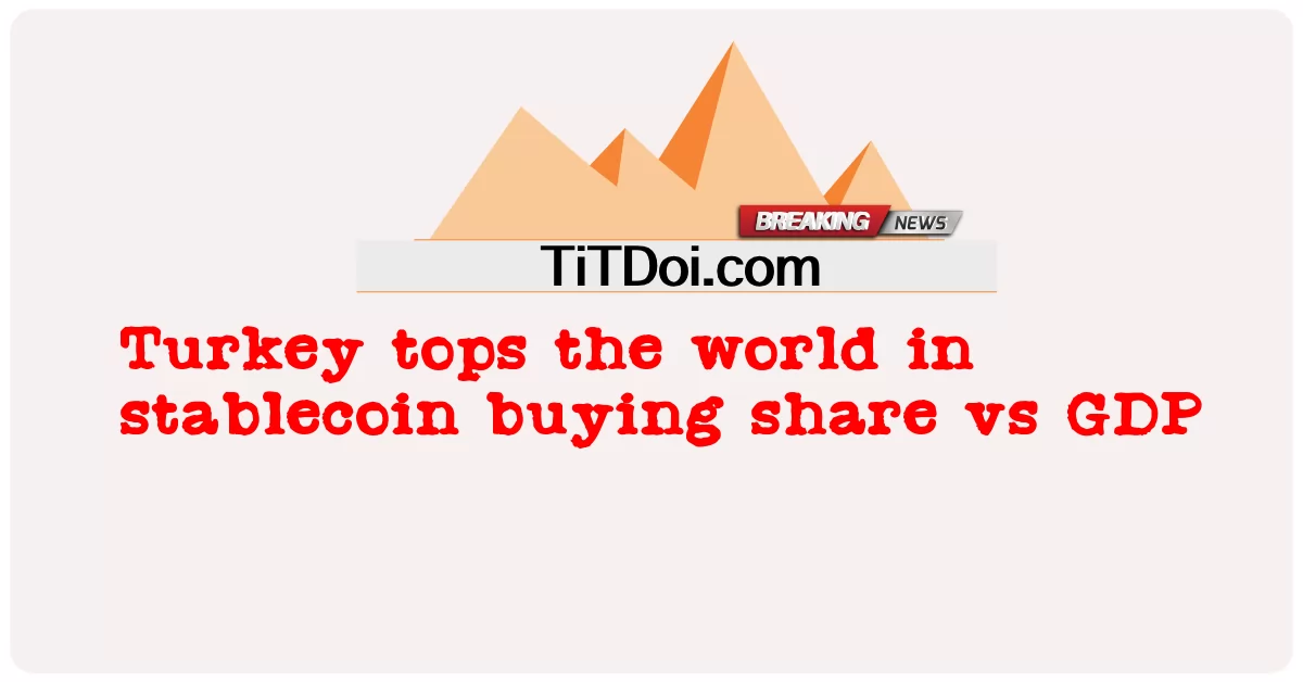 တူရကီ သည် ရှယ်ယာ နှင့် ဂျီဒီပီ ဝယ်ယူ ခြင်း တွင် ကမ္ဘာ့ ထိပ်ဆုံး ဖြစ် -  Turkey tops the world in stablecoin buying share vs GDP