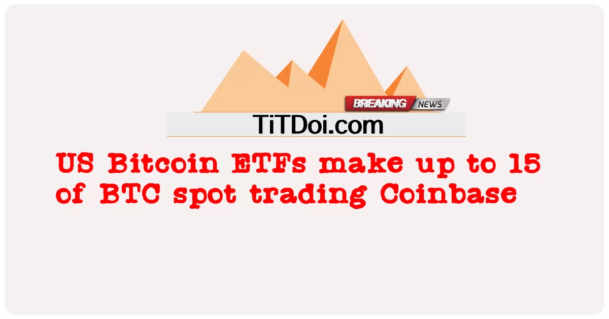 US Bitcoin ETFs สร้างการซื้อขายสปอต BTC มากถึง 15 รายการ Coinbase -  US Bitcoin ETFs make up to 15 of BTC spot trading Coinbase