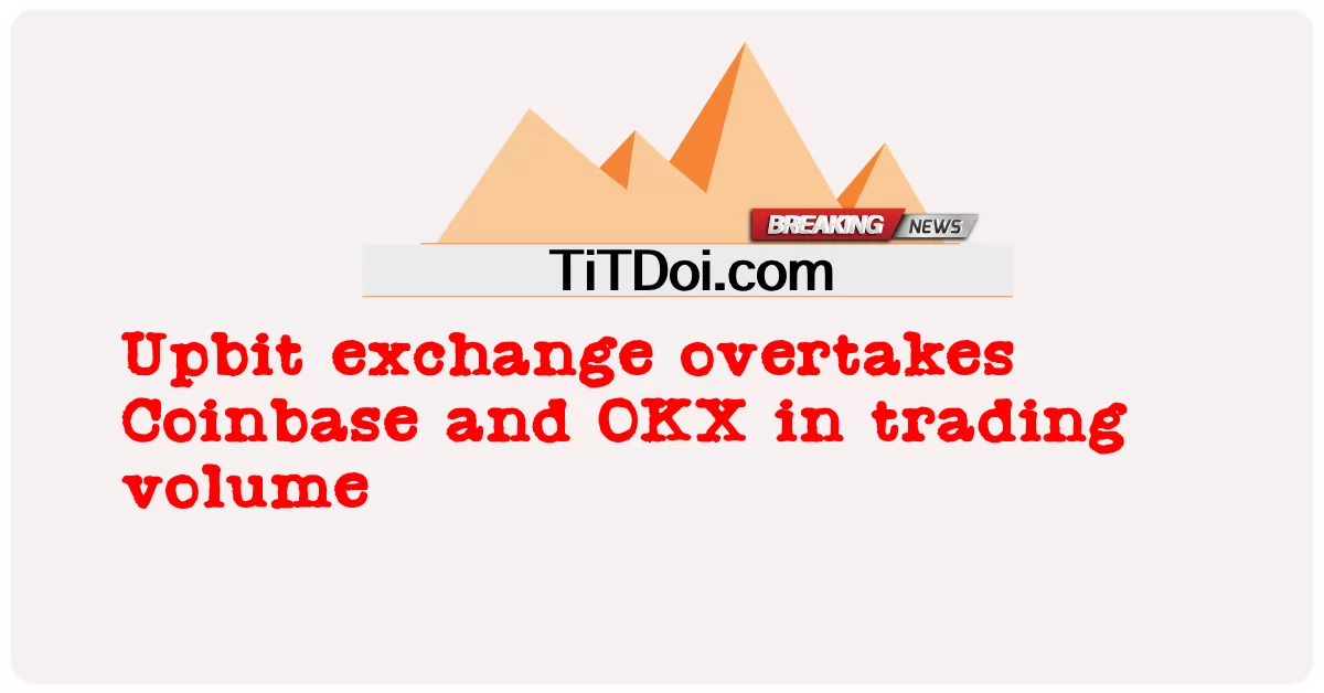 アップビット取引所が取引量でコインベースとOKXを追い抜く -  Upbit exchange overtakes Coinbase and OKX in trading volume