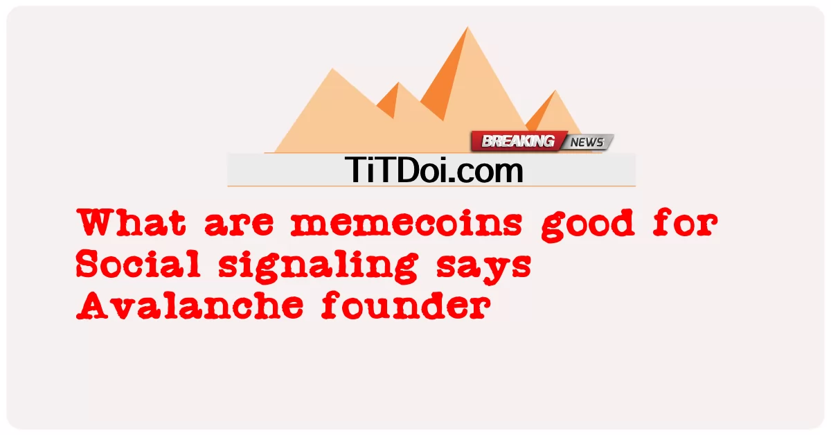 អ្វី ដែល ជា មេមខូន ល្អ សម្រាប់ សញ្ញា សង្គម និយាយ ថា ស្ថាបនិក ផ្ទាំង ទឹក កក -  What are memecoins good for Social signaling says Avalanche founder